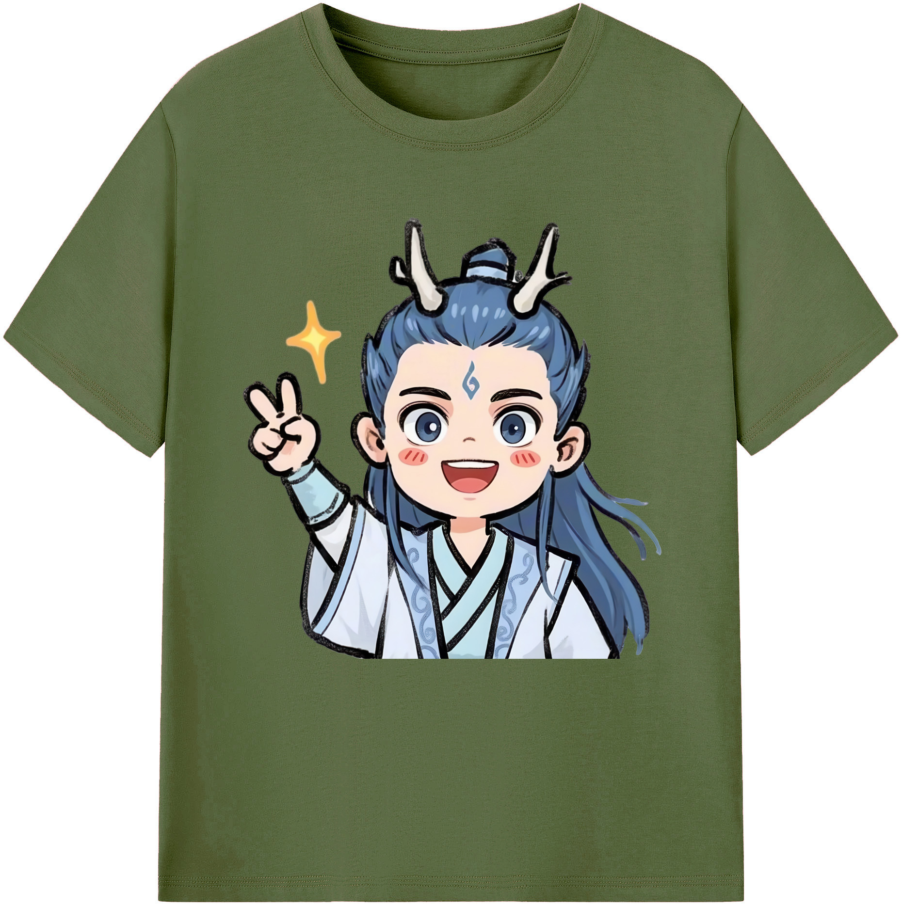 （画像用） Ne Zha 2 ナタ 魔童の大暴れ 綿100％半袖Tシャツ（フロントプリント）